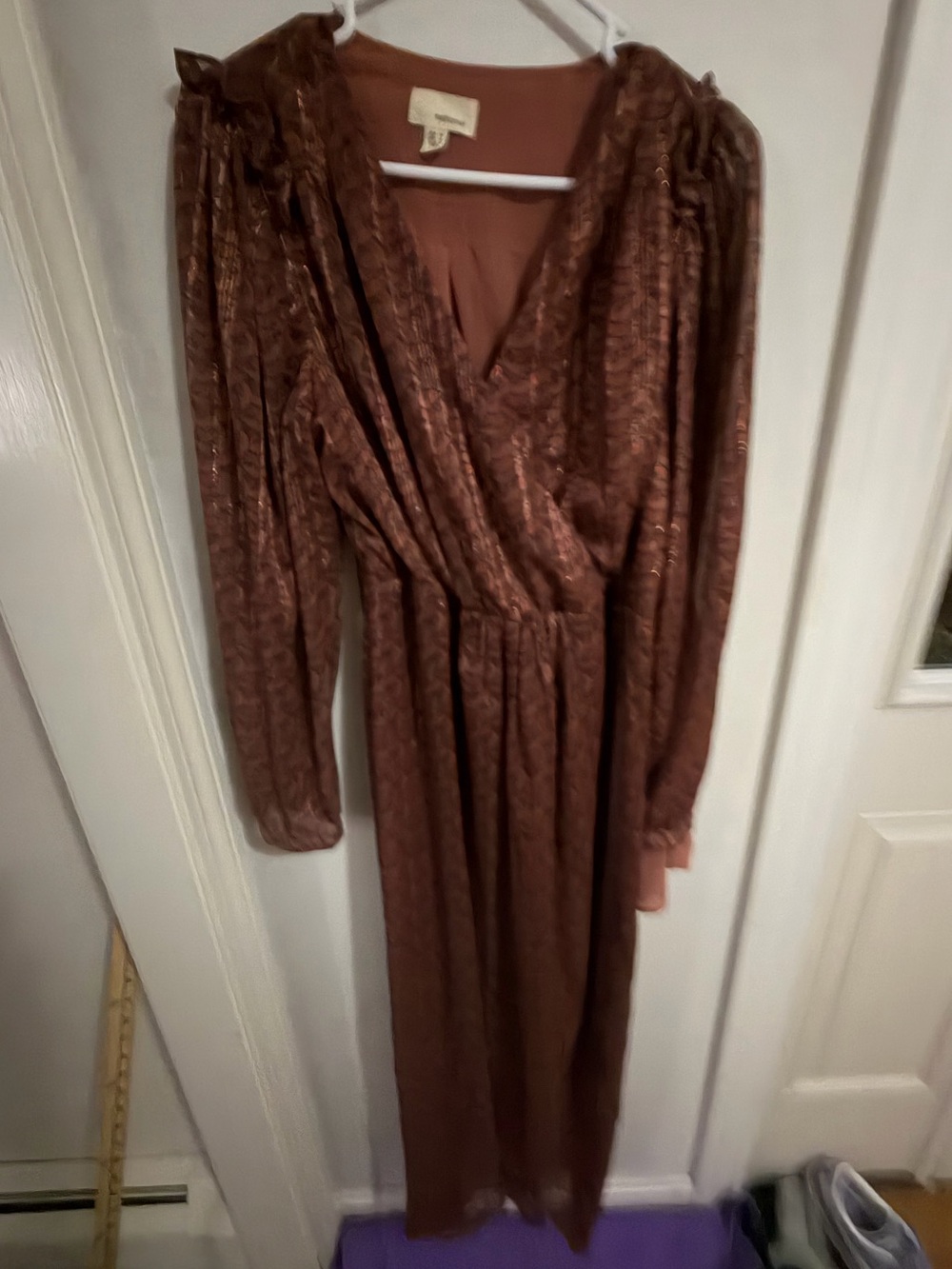 Rust colored maxi dress with long sleeves size XL